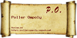 Poller Ompoly névjegykártya